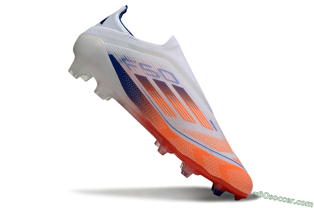 Adidas F50 Elite Laceless FG Firm Ground Soccer Cleats - White/Red/Blue 4