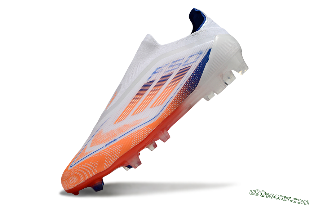 Adidas F50 Elite Laceless FG Firm Ground Soccer Cleats - White/Red/Blue 5