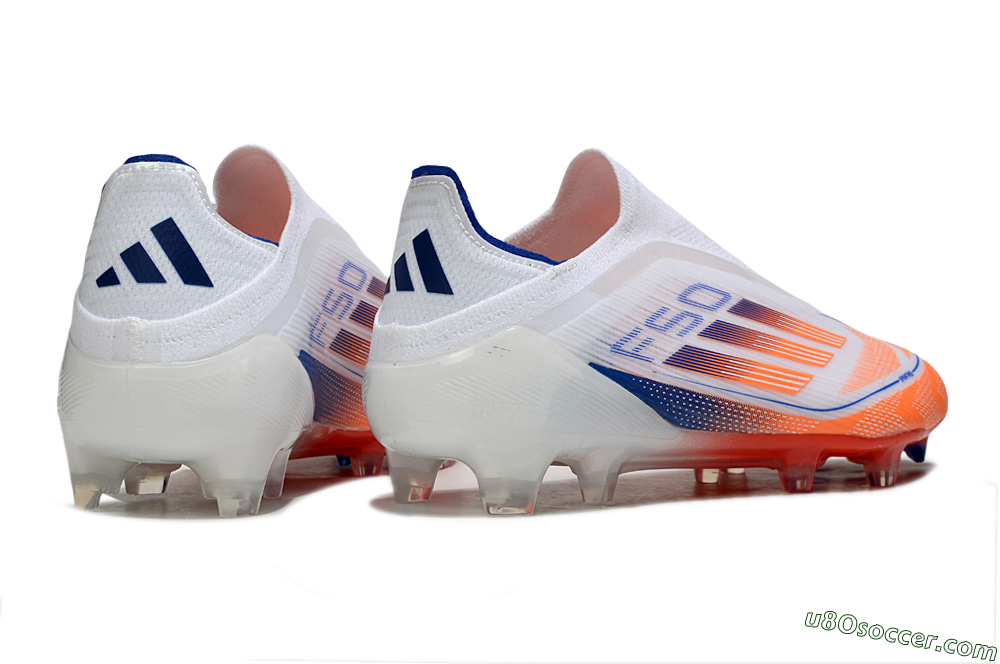 Adidas F50 Elite Laceless FG Firm Ground Soccer Cleats - White/Red/Blue 6