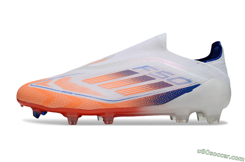 Adidas F50 Elite Laceless FG Firm Ground Soccer Cleats - White/Red/Blue 2