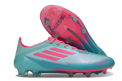 Messi x Adidas F50 Elite FG Firm Ground Soccer Cleats - Jade/Pink/Blue