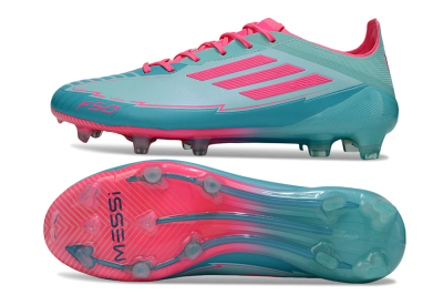 Messi x Adidas F50 Elite FG Firm Ground Soccer Cleats - Jade/Pink/Blue
