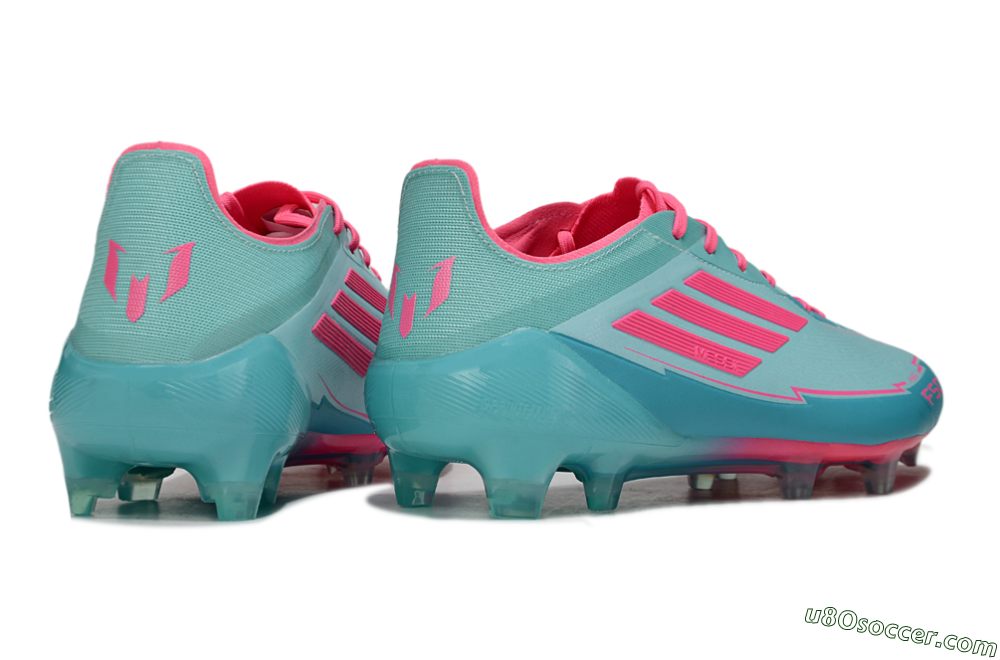 Messi x Adidas F50 Elite FG Firm Ground Soccer Cleats - Jade/Pink/Blue 6