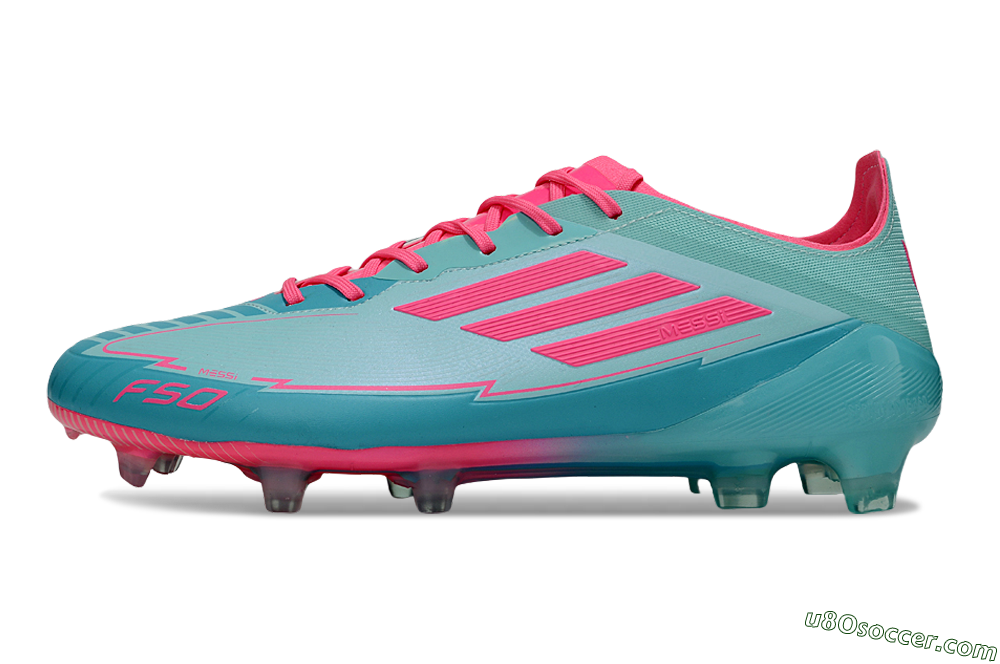 Messi x Adidas F50 Elite FG Firm Ground Soccer Cleats - Jade/Pink/Blue 2
