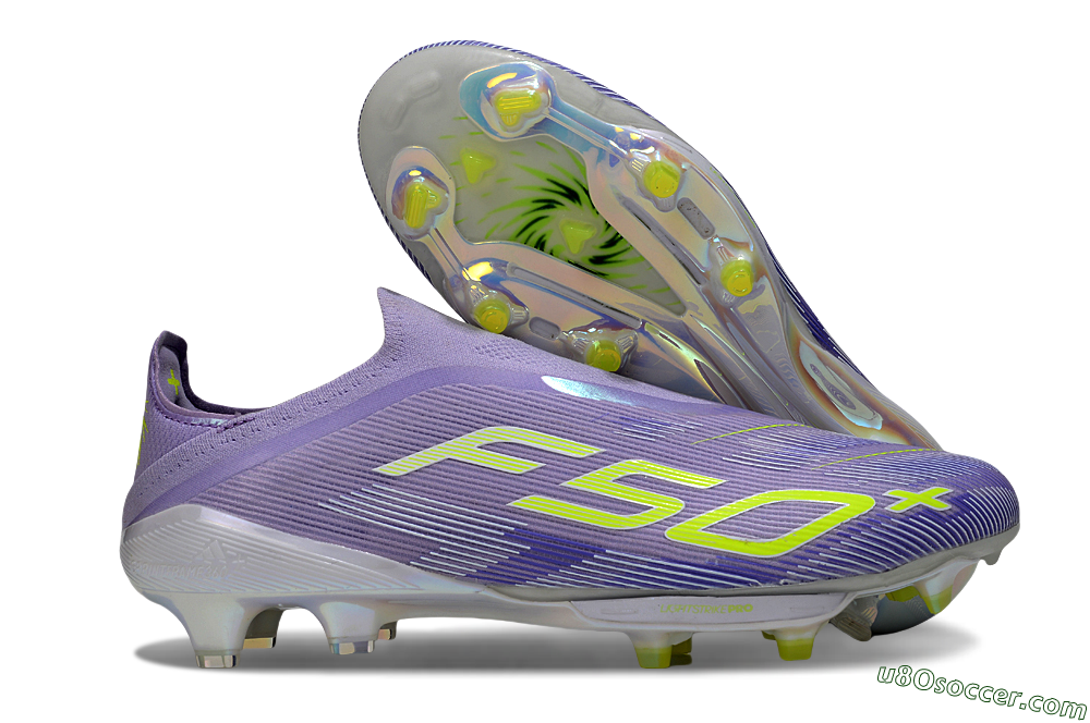Adidas F50+ Elite Lightstrike Laceless FG Firm Ground Soccer Cleats - Purple/White/Yellow 1
