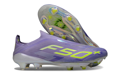 Adidas F50+ Elite Lightstrike Laceless FG Firm Ground Soccer Cleats - Purple/White/Yellow