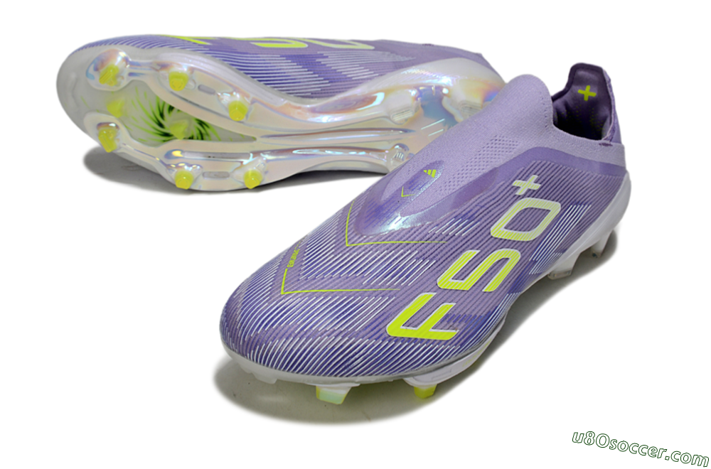 Adidas F50+ Elite Lightstrike Laceless FG Firm Ground Soccer Cleats - Purple/White/Yellow 3