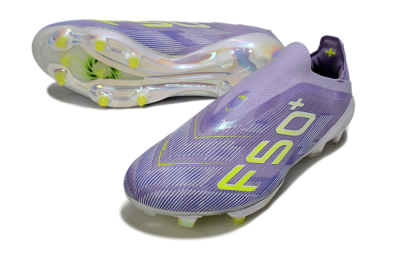 Adidas F50+ Elite Lightstrike Laceless FG Firm Ground Soccer Cleats - Purple/White/Yellow