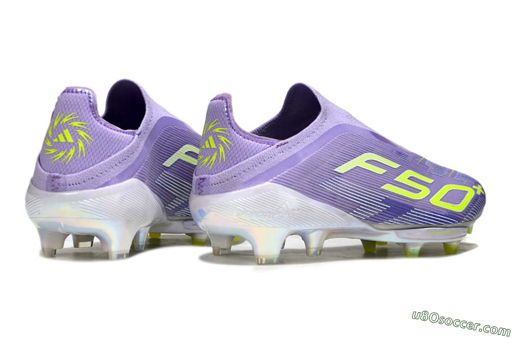 Adidas F50+ Elite Lightstrike Laceless FG Firm Ground Soccer Cleats - Purple/White/Yellow 6