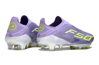 Adidas F50+ Elite Lightstrike Laceless FG Firm Ground Soccer Cleats - Purple/White/Yellow