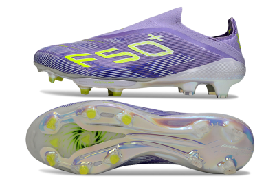Adidas F50+ Elite Lightstrike Laceless FG Firm Ground Soccer Cleats - Purple/White/Yellow
