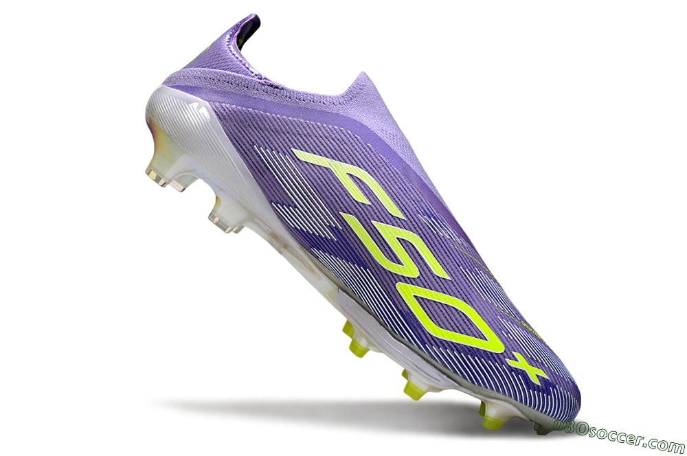 Adidas F50+ Elite Lightstrike Laceless FG Firm Ground Soccer Cleats - Purple/White/Yellow 4