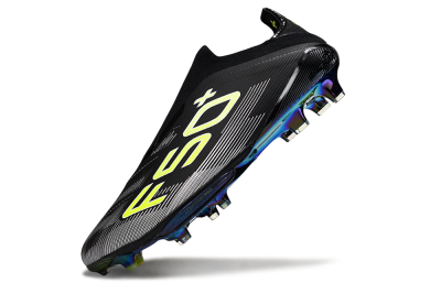 Adidas F50+ Elite Lightstrike Laceless FG Firm Ground Soccer Cleats - Black/White/Yellow