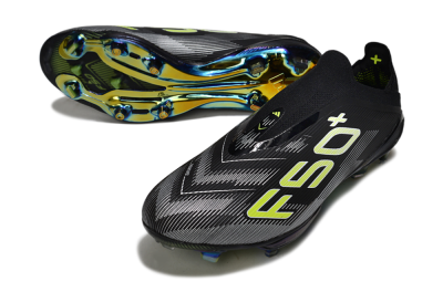 Adidas F50+ Elite Lightstrike Laceless FG Firm Ground Soccer Cleats - Black/White/Yellow
