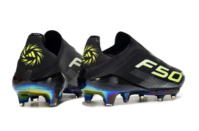 Adidas F50+ Elite Lightstrike Laceless FG Firm Ground Soccer Cleats - Black/White/Yellow