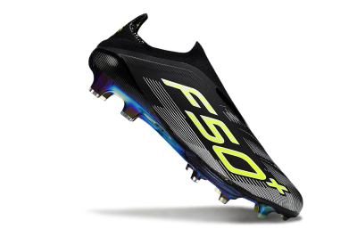 Adidas F50+ Elite Lightstrike Laceless FG Firm Ground Soccer Cleats - Black/White/Yellow