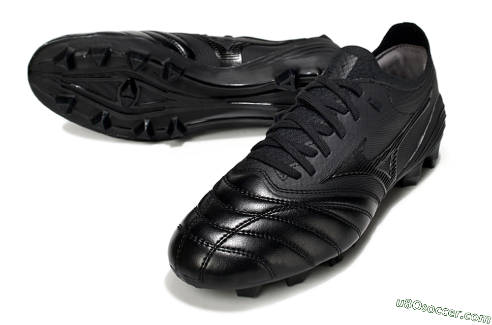 Mizuno Morelia Neo 4 FG Firm Ground Soccer Cleats - Black/Black/Black 3