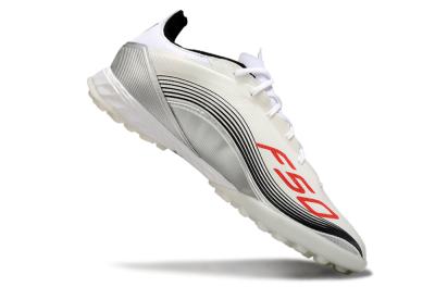 Messi x Adidas F50 Pro TF Artificial Turf Soccer Shoes - Silver/Red/Black