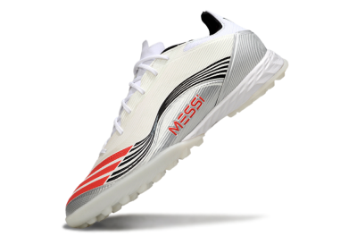 Messi x Adidas F50 Pro TF Artificial Turf Soccer Shoes - Silver/Red/Black