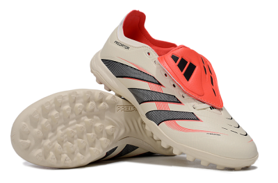 Adidas Predator Elite Foldover Tongue TF Artificial Turf Soccer Shoes - Beige/Black/Red