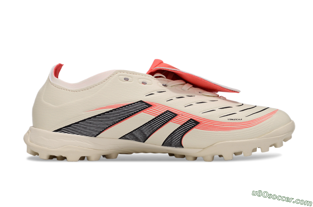 Adidas Predator Elite Foldover Tongue TF Artificial Turf Soccer Shoes - Beige/Black/Red 7