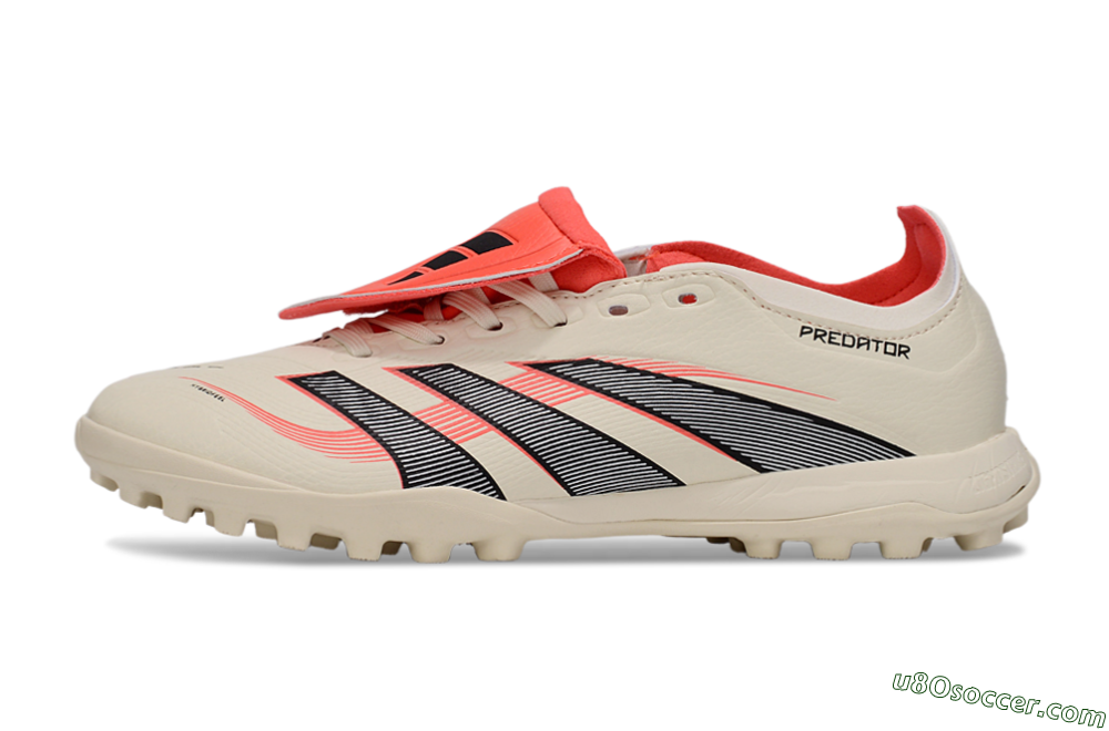 Adidas Predator Elite Foldover Tongue TF Artificial Turf Soccer Shoes - Beige/Black/Red 2