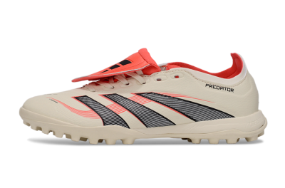 Adidas Predator Elite Foldover Tongue TF Artificial Turf Soccer Shoes - Beige/Black/Red