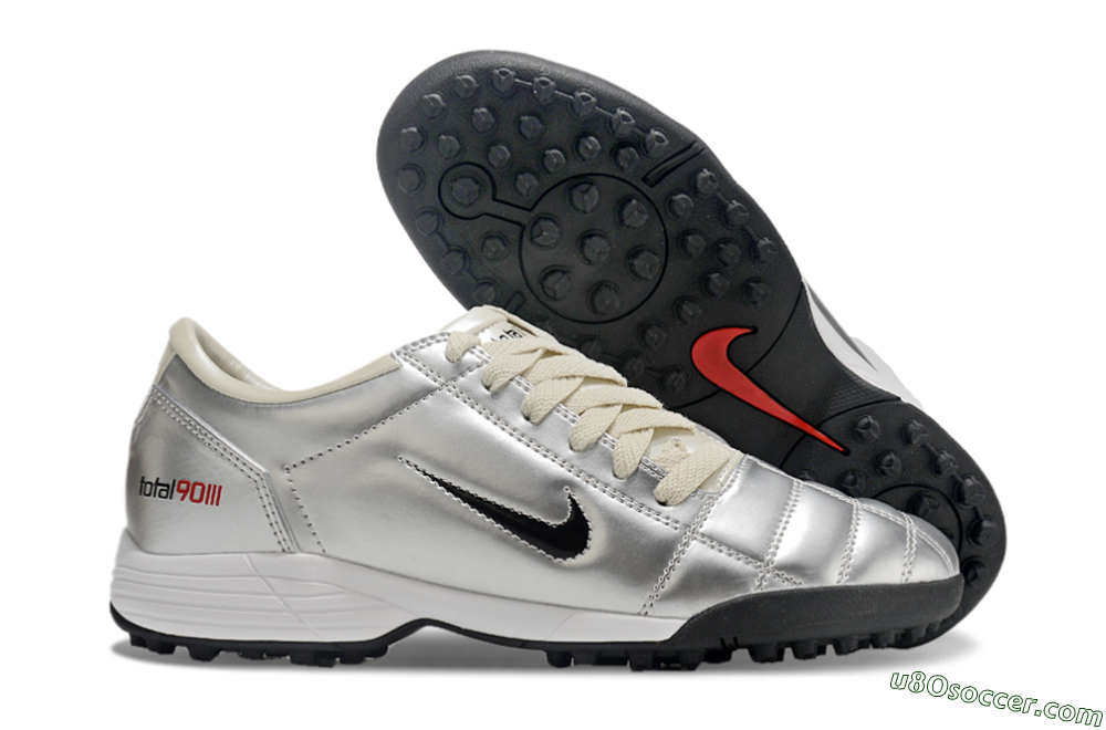 Nike Total 90 III TF Artificial Turf Soccer Shoes - Silver/Black/Red 1
