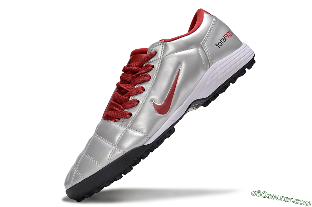 Nike Total 90 III TF Artificial Turf Soccer Shoes - Silver/Red/Black 6