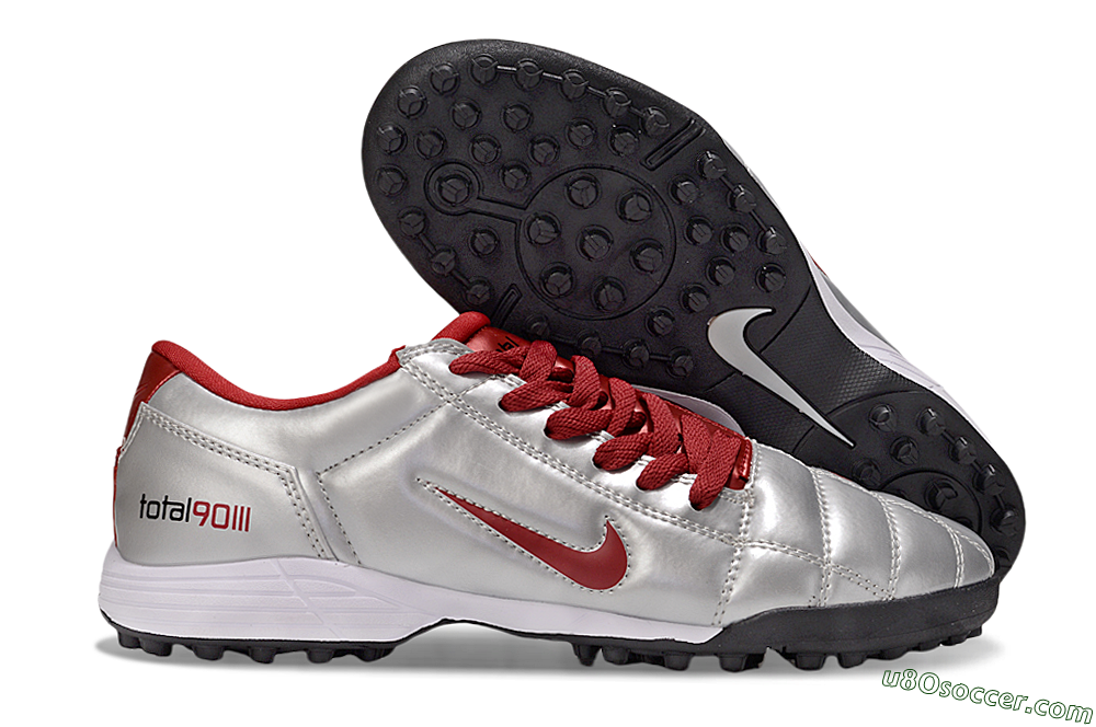 Nike Total 90 III TF Artificial Turf Soccer Shoes - Silver/Red/Black 1