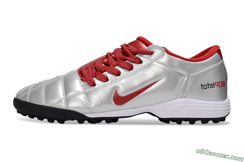 Nike Total 90 III TF Artificial Turf Soccer Shoes - Silver/Red/Black 2