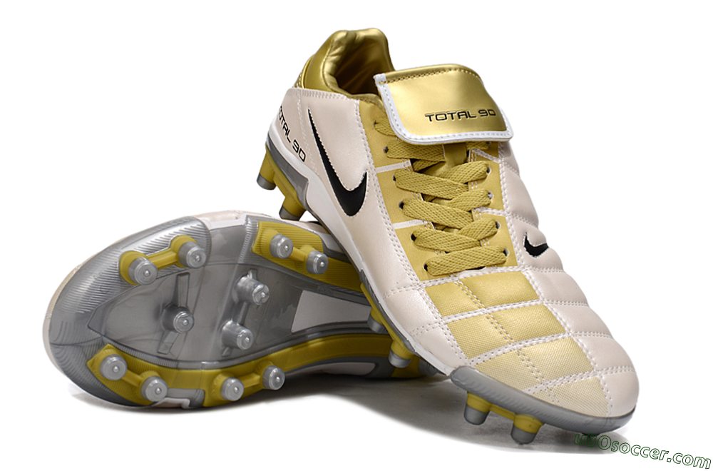 Nike Total 90 III FG Firm Ground Soccer Cleats - Gold/Beige/Black 4