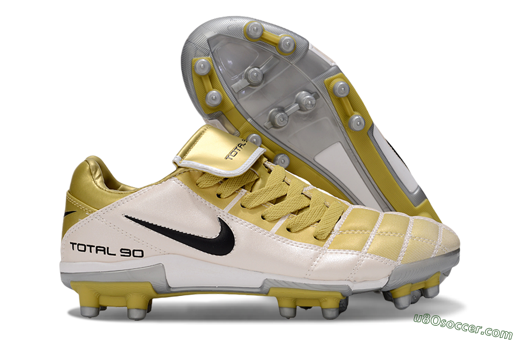 Nike Total 90 III FG Firm Ground Soccer Cleats - Gold/Beige/Black 1