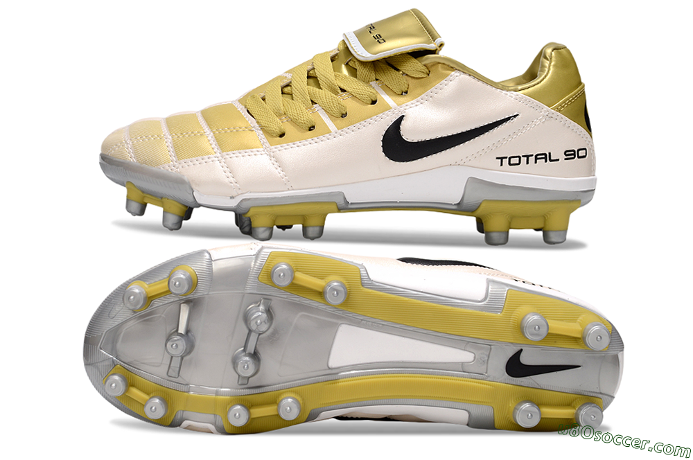 Nike Total 90 III FG Firm Ground Soccer Cleats - Gold/Beige/Black 0