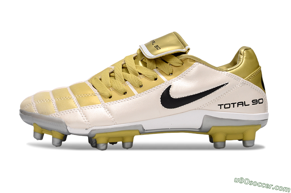 Nike Total 90 III FG Firm Ground Soccer Cleats - Gold/Beige/Black 2