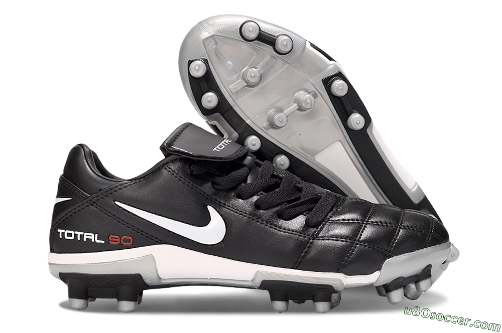 Nike Total 90 III FG Firm Ground Soccer Cleats - Black/White/Red 1