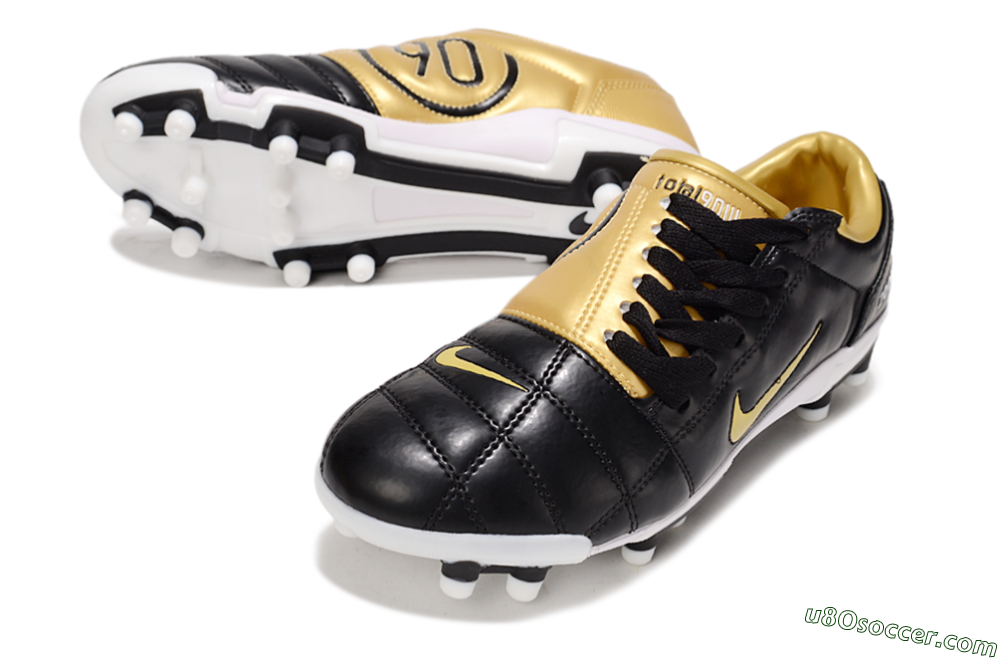 Nike Air Zoom Total 90 III FG Firm Ground Soccer Cleats - Black/Gold/White 3