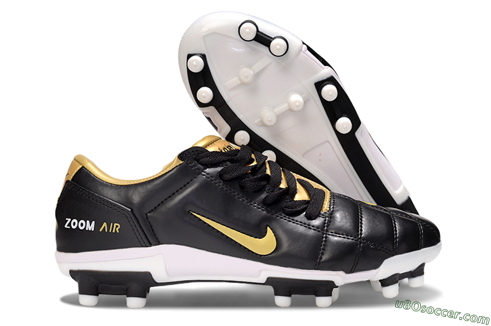 Nike Air Zoom Total 90 III FG Firm Ground Soccer Cleats - Black/Gold/White 1