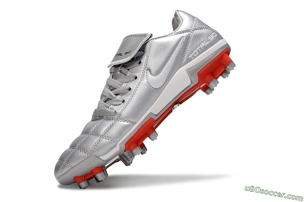 Nike Total 90 III FG Firm Ground Soccer Cleats - Silver/White/Red 6