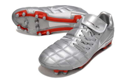 Nike Total 90 III FG Firm Ground Soccer Cleats - Silver/White/Red