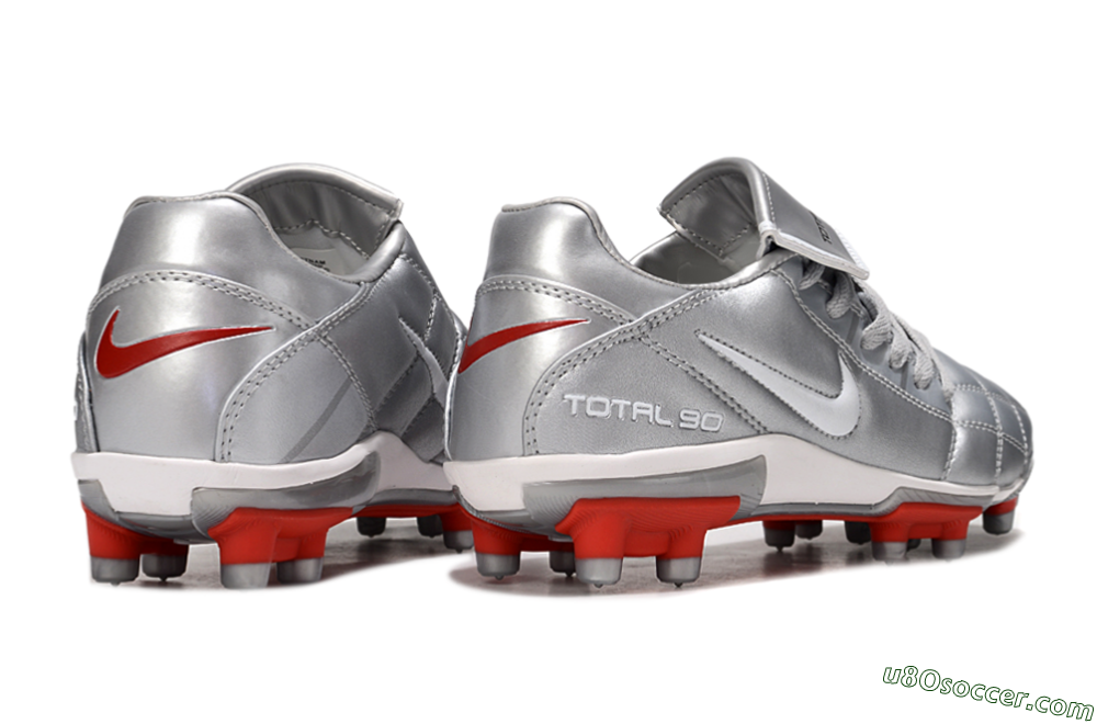 Nike Total 90 III FG Firm Ground Soccer Cleats - Silver/White/Red 7