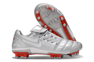 Nike Total 90 III FG Firm Ground Soccer Cleats - Silver/White/Red