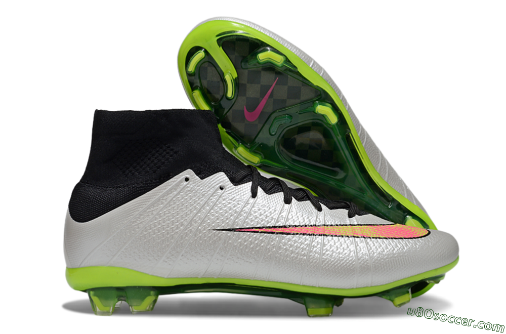 Nike Mercurial Superfly 4 Elite FG Firm Ground Soccer Cleats - Silver/Black/Yellow 1