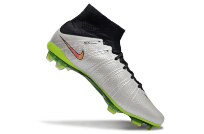 Nike Mercurial Superfly 4 Elite FG Firm Ground Soccer Cleats - Silver/Black/Yellow