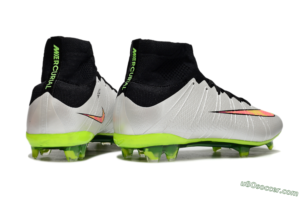 Nike Mercurial Superfly 4 Elite FG Firm Ground Soccer Cleats - Silver/Black/Yellow 6
