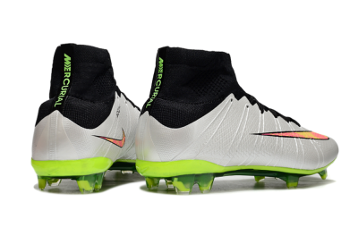 Nike Mercurial Superfly 4 Elite FG Firm Ground Soccer Cleats - Silver/Black/Yellow