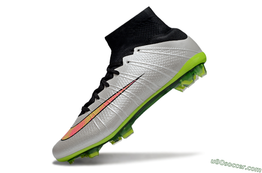 Nike Mercurial Superfly 4 Elite FG Firm Ground Soccer Cleats - Silver/Black/Yellow 5