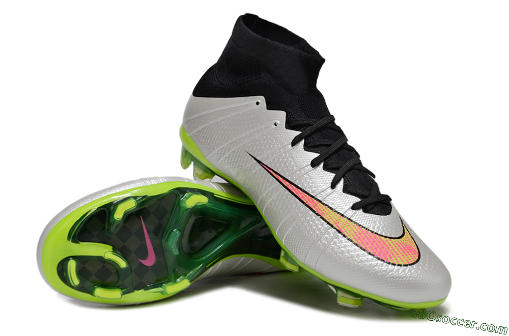Nike Mercurial Superfly 4 Elite FG Firm Ground Soccer Cleats - Silver/Black/Yellow 3