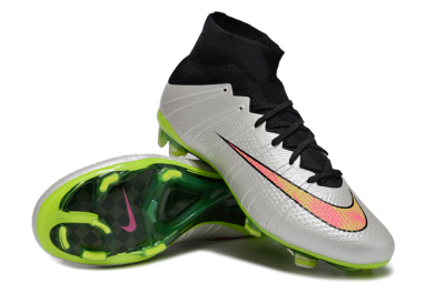 Nike Mercurial Superfly 4 Elite FG Firm Ground Soccer Cleats - Silver/Black/Yellow