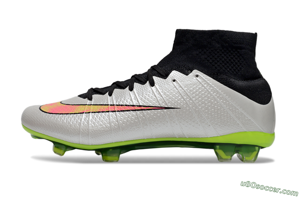 Nike Mercurial Superfly 4 Elite FG Firm Ground Soccer Cleats - Silver/Black/Yellow 2